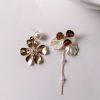 Gold Flower Daisy Drop Earrings