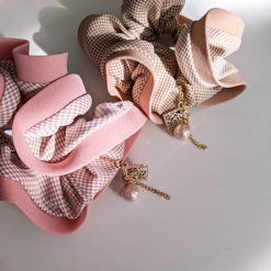 Nude/Pink Fashion Double-layer Scrunchies