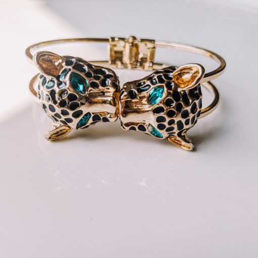 Gold Leopard Head Fashion Bracelet