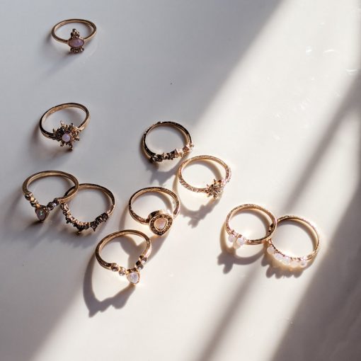 Gold Retro Ten-piece Ring Multi Pack