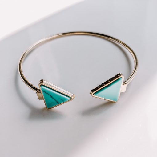 Gold & Turquoise Triangle Bracelet