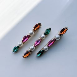 Multicolor Crystal Pearl Women Hairpin