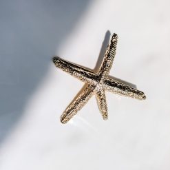 Gold Fashionable Crystal Starfish Hairpin