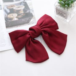 Red Satin Bowknot Retro Hairpin