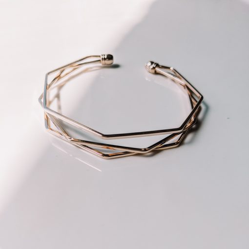 Rose Gold Geometric Adjustable Bracelet
