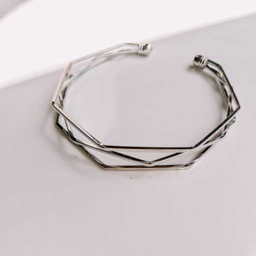 Silver Geometric Adjustable Bracelet