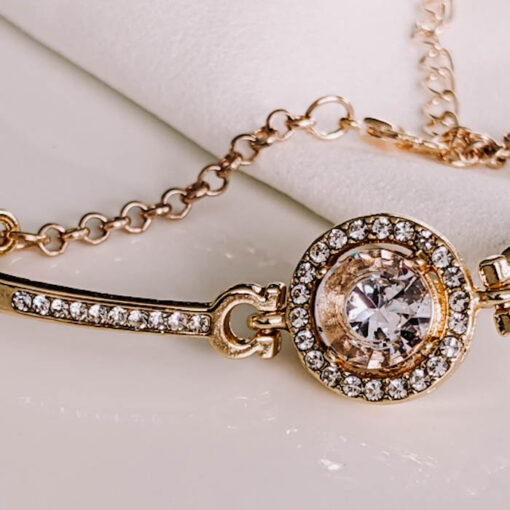 Gold Horseshoe Shape Rhinestone Bracelet