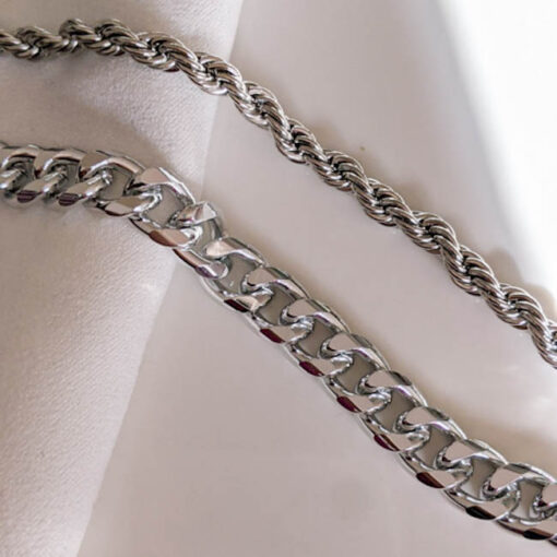 Silver Fashion Chain Bracelet Set (2 pieces)