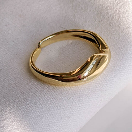 Gold Plated Wave Adjustable Ring