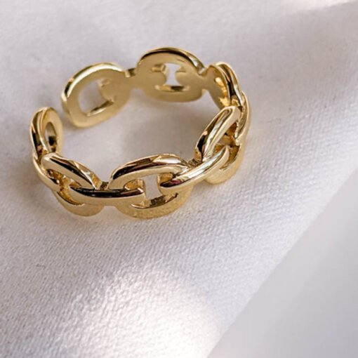 Small Gold Link Chain Ring (Gold Plated)