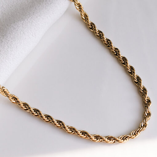The Rope Chain - 3mm Classic Gold (Gold Plated, Tarnish Free)