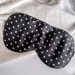 Black Polka Dots 100% Silk Eyemask