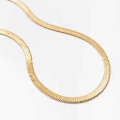 Bold Gold Herringbone Necklace (Gold Plated, Tarnish Free)