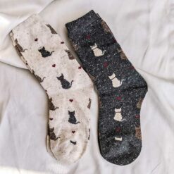 2 Pcs Cats Winter Socks