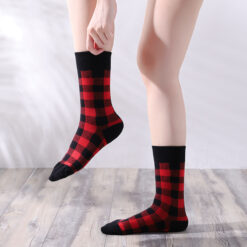Red & Black Plaid Socks