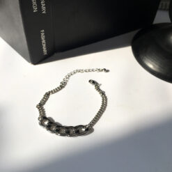 Silver Chunky Chain Accent Bracelet