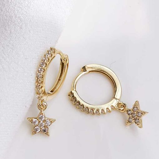 Star Hoop Earrings (Gold Plated)