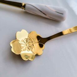 White and Gold Sakura Coffee Spoon (2pcs)