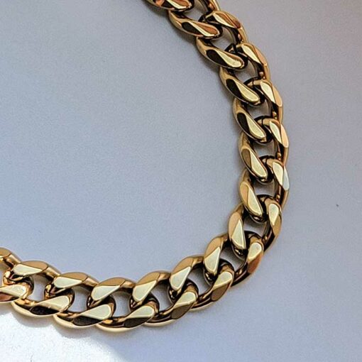 7mm Cuban Chain Necklace (18K Gold Plated,Tarnish Free)