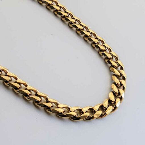 7mm Cuban Chain Necklace (18K Gold Plated,Tarnish Free)