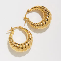 Large Croissant Earrings (18K Gold Plated, Tarnish Free)