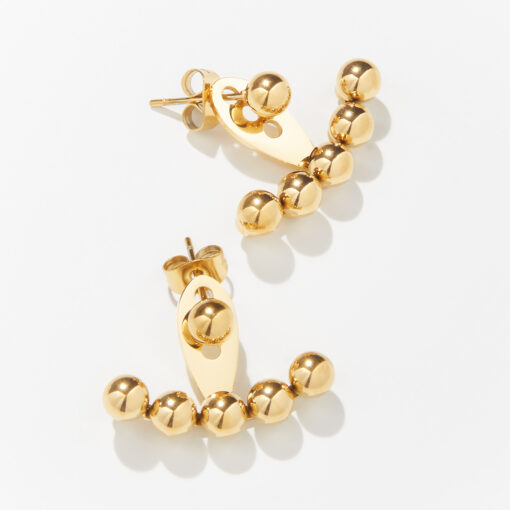 Beads Ear Jackets (18K Gold Plated, Tarnish Free)