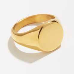 Oval Signet Ring (18K Gold Plated, Tarnish Free)