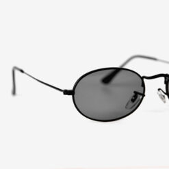 Black Oval Metal Sunglasses