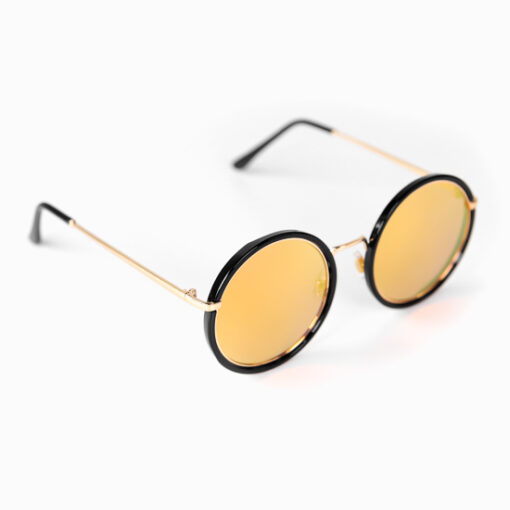 Black Retro Circular Sunglasses