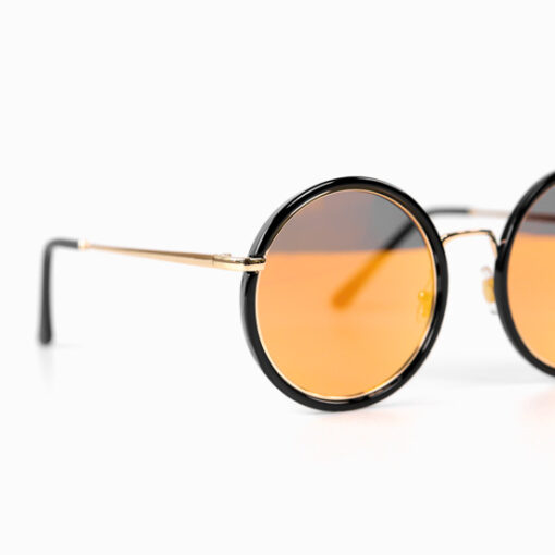 Black Retro Circular Sunglasses