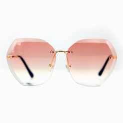 Gold Rimless Polygonal Sunglasses