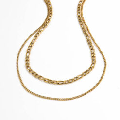 Layered Figaro Necklace (18K Gold Plated, Tarnish-Free)