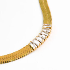 White Zircon Necklace (18K Gold Plated, Tarnish-Free)