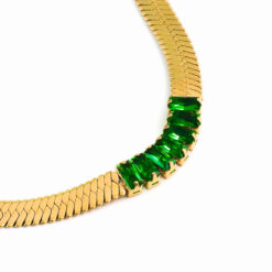 Green Zircon Necklace (18K Gold Plated, Tarnish-Free)