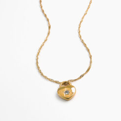 Heart Lock Necklace (18K Gold Plated, Tarnish-Free)