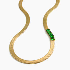 Green Zircon Necklace (18K Gold Plated, Tarnish-Free)