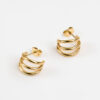 Green Huggie Hoop Earrings (18K Gold Plated, Tarnish-Free)