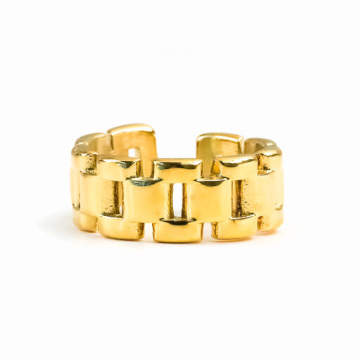 Box Chain Ring (Gold Plated, Tarnish-Free)