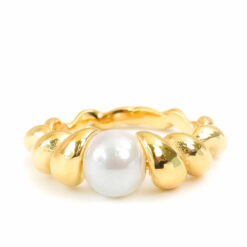 Pearl Croissant Ring (Gold Plated, Tarnish-Resistant)