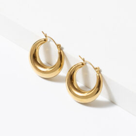 Moon Hoop Earrings