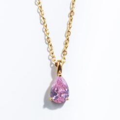 October Rose Birthstone Necklace (18K Gold Plated, Tarnish-Free)