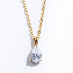 April Crystal Birthstone Necklace (18K Gold Plated, Tarnish-Free)