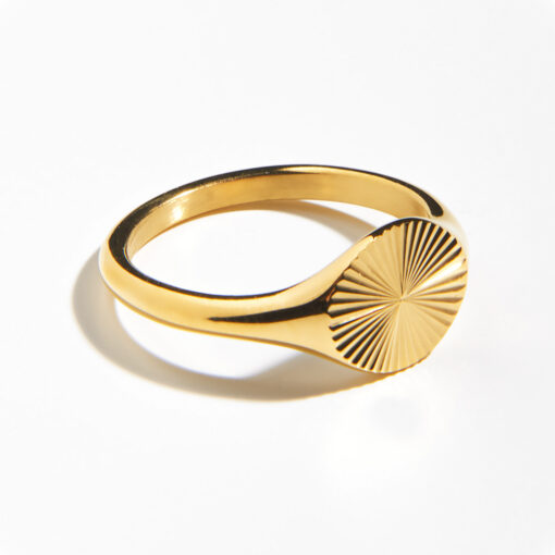 Gold Sunburst Ring (18K Gold Plated, Tarnish-Free)
