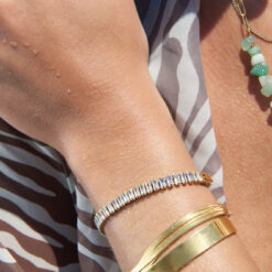 Zircon Baguette Bracelet (18K Gold Plated, Tarnish-Free)