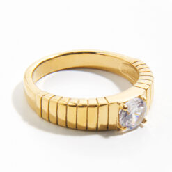 Gold Rhinestone Ring (18K Gold Plated, Tarnish-Free)