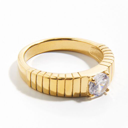 Gold Rhinestone Ring (18K Gold Plated, Tarnish-Free)