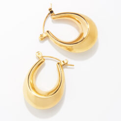 Crescent Hoop Earrings (18K Gold Plated, Tarnish-Free)