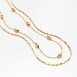 Beaded Double Layer Necklace (18K Gold Plated, Tarnish-Free)