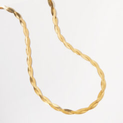 Braided Herringbone Necklace (18K Gold Plated, Tarnish-Free)