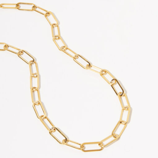 Paperclip Chain Necklace (18K Gold Plated, Tarnish-Free)